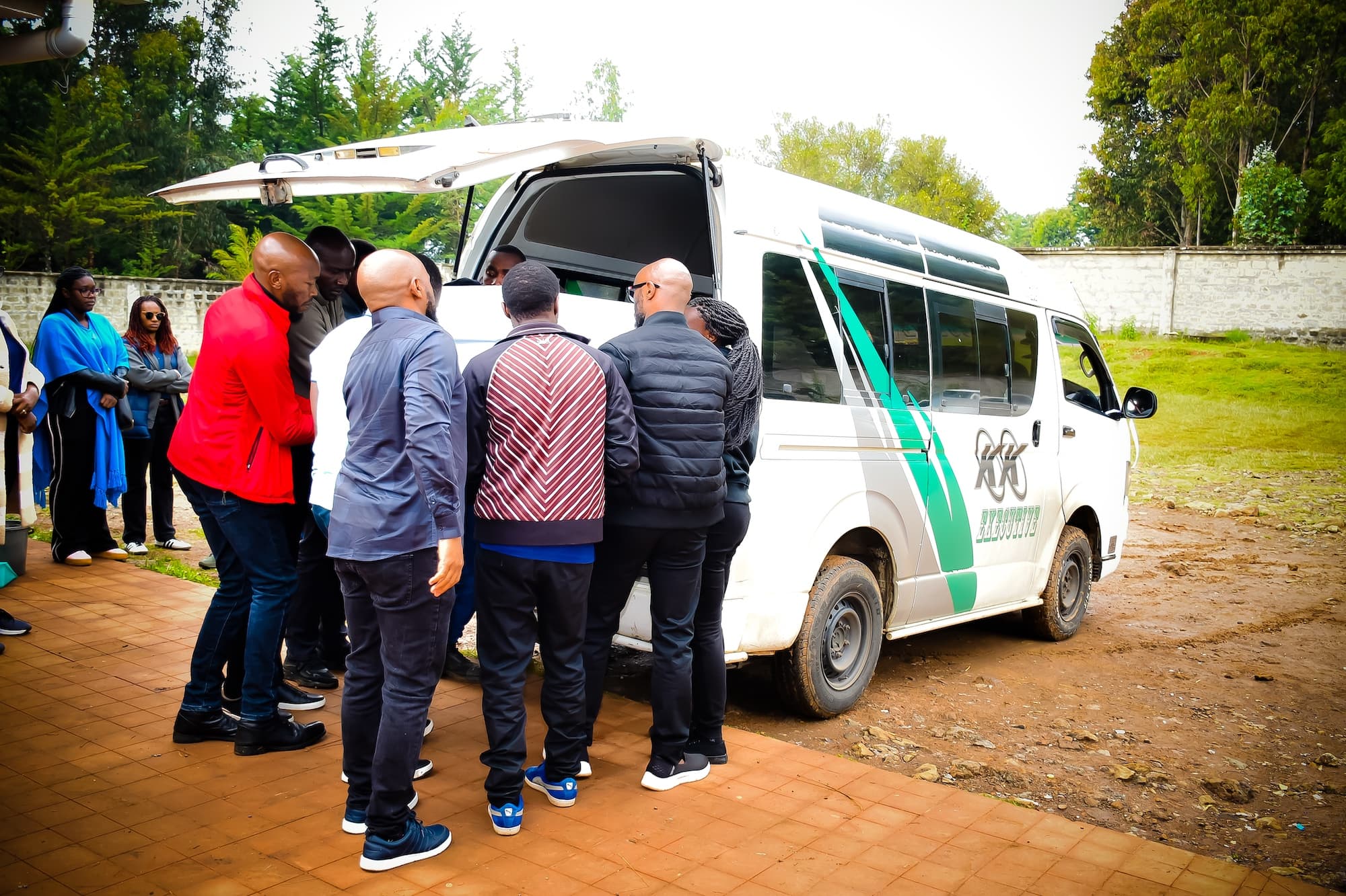 Arrival for church service.