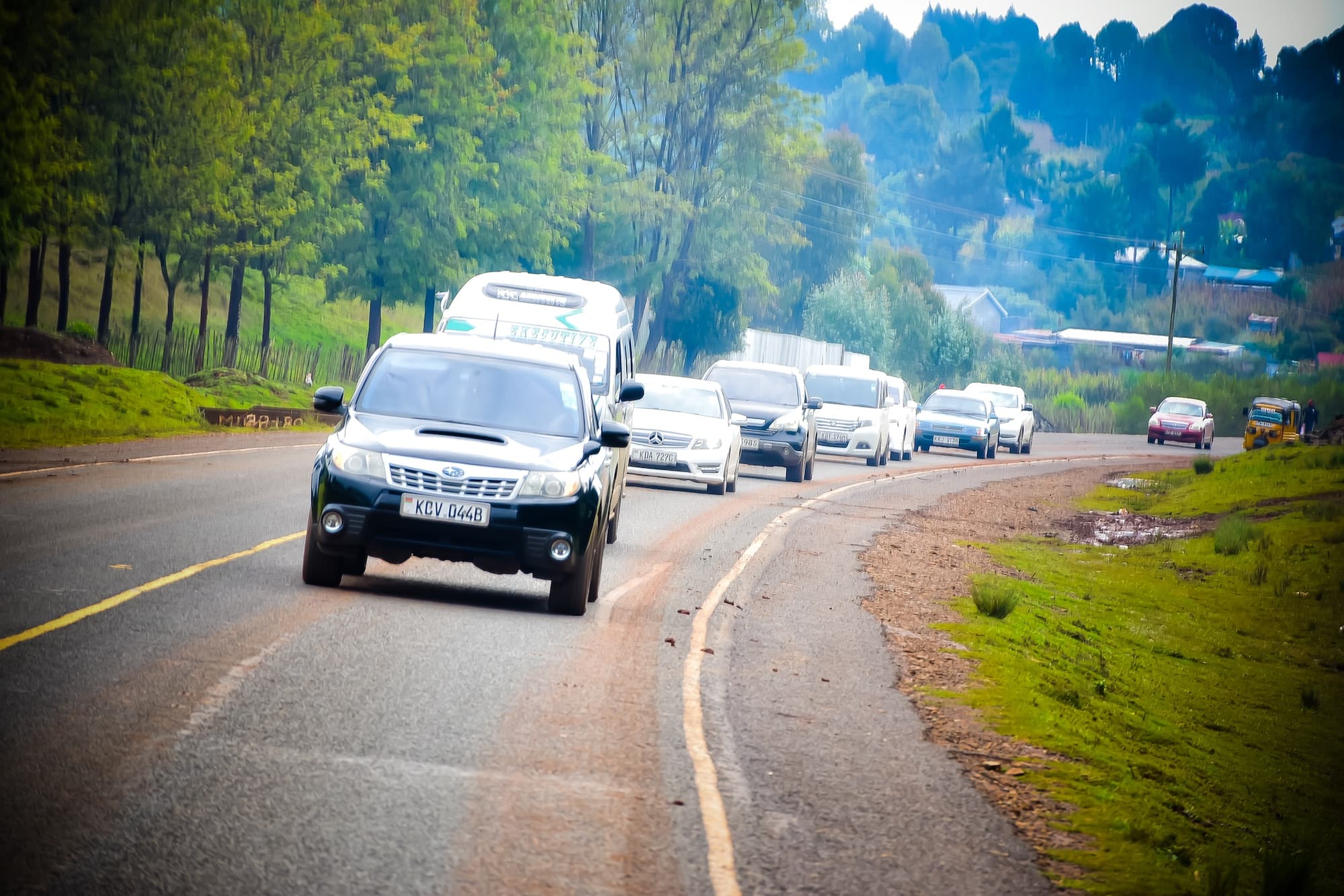 Arrival for church service.