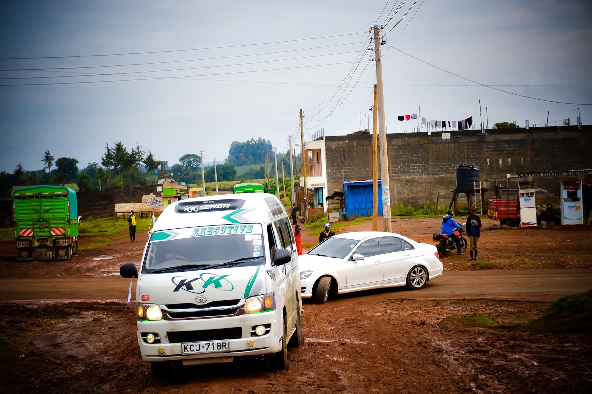 Arrival for church service.